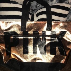 VS PINK Gold Duffle Bag